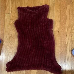 Patrizia Luca Deep Red Sleeveless Cowl Sweater